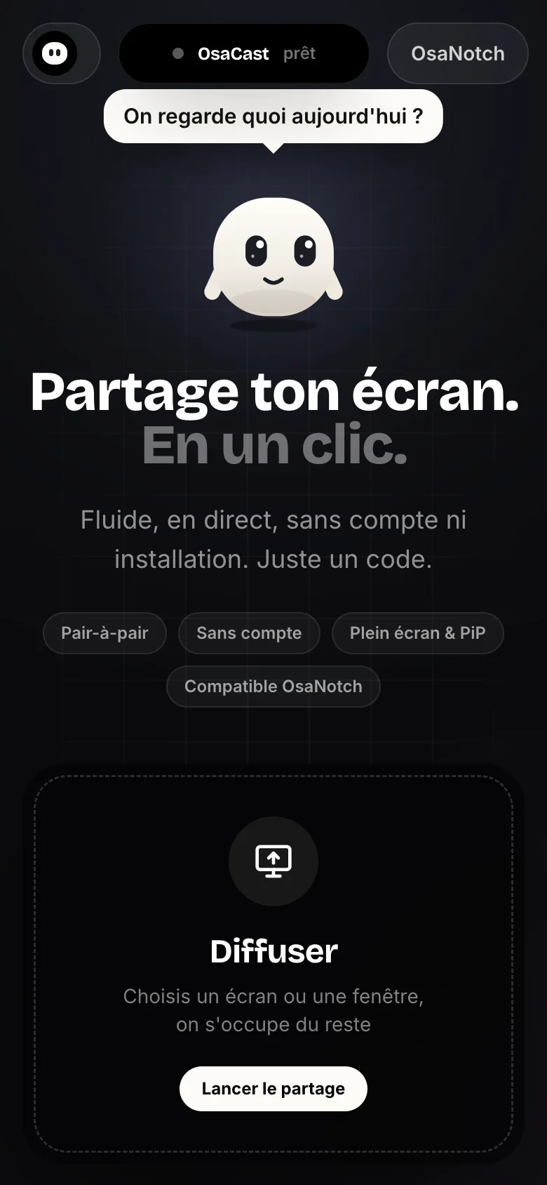 OsaCast sur mobile