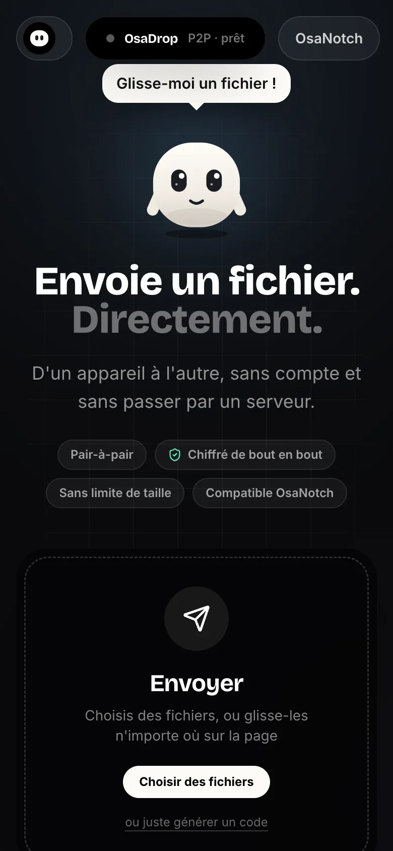 OsaDrop sur mobile