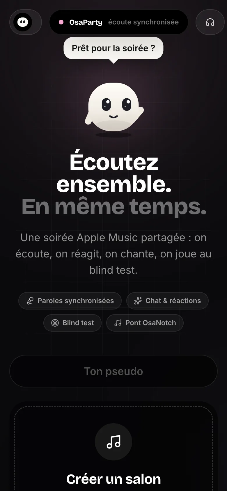 OsaParty sur mobile